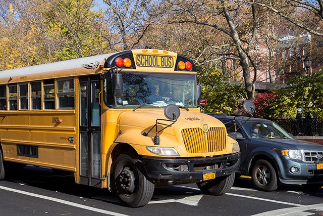 A school bus on a NYC street